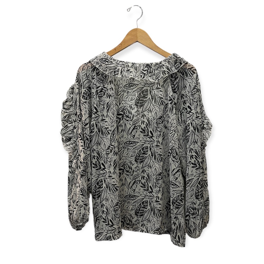 Zara Printed Ruffle Blouse - Picture 3 of 10